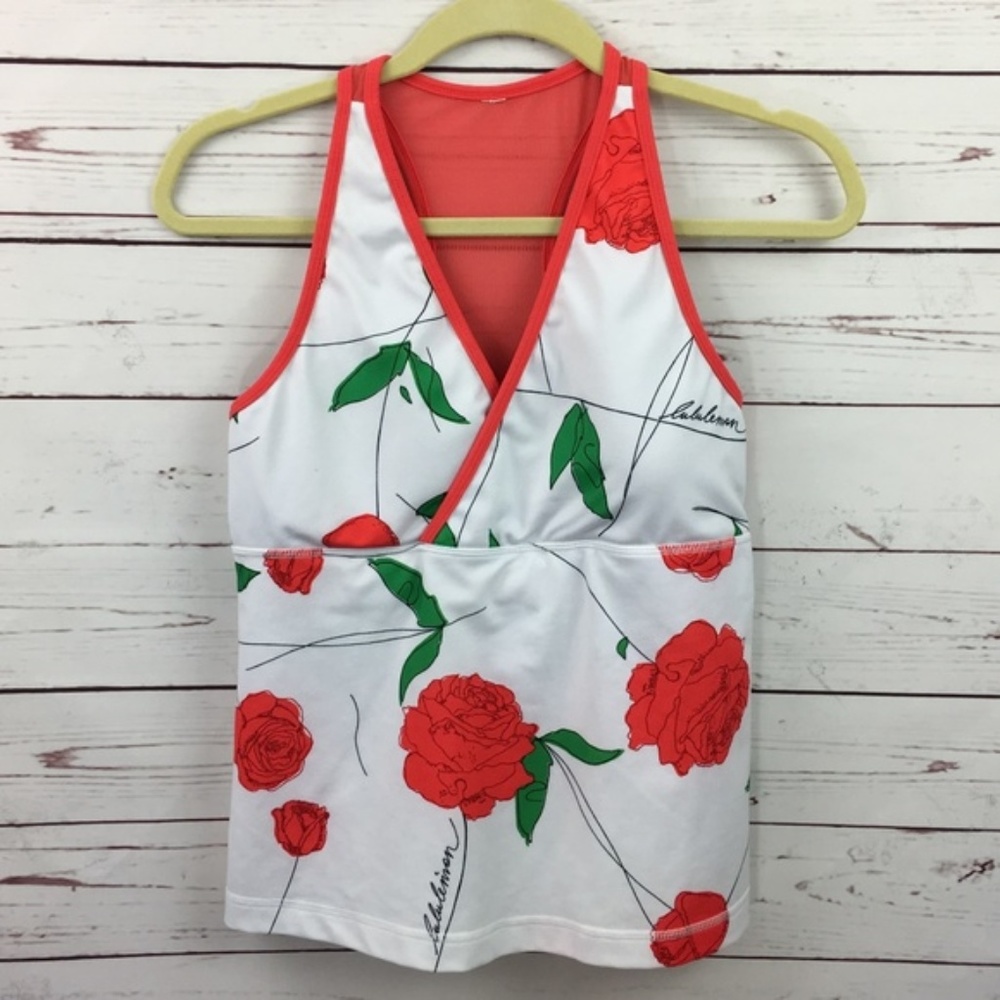 Lululemon Rose Floral Athletic Tank Top 8